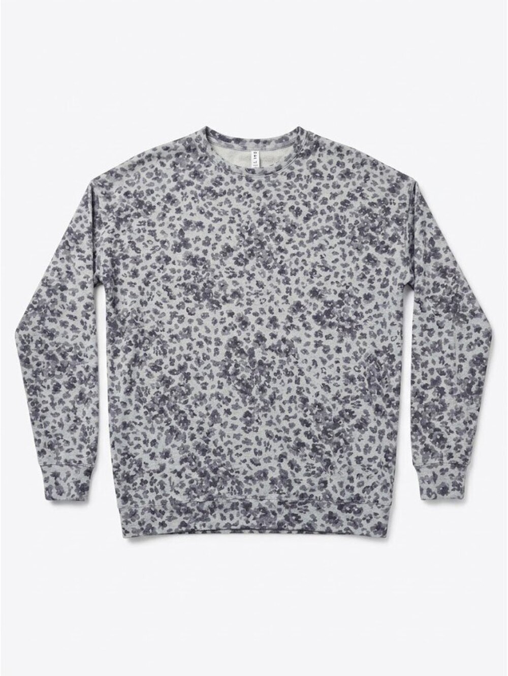 Athleta Pure Luxe Leopard Print Sweatshirt Women’s Small Gray Oversized